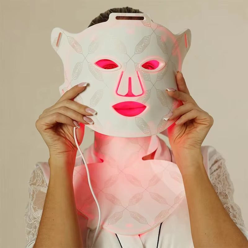 Led Red Light Therapy Face Facial Mask Red Light Therapy 660Nm 850Nm Face Mask I Far Red Light Mask