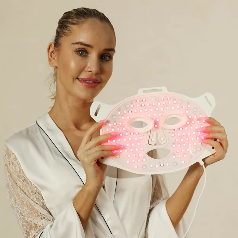 Led Red Light Therapy Face Facial Mask Red Light Therapy 660Nm 850Nm Face Mask I Far Red Light Mask