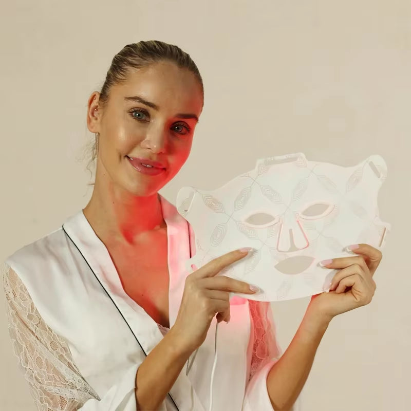 Led Red Light Therapy Face Facial Mask Red Light Therapy 660Nm 850Nm Face Mask I Far Red Light Mask