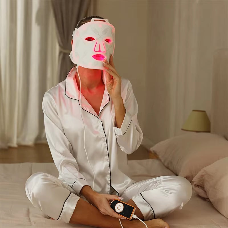Led Red Light Therapy Face Facial Mask Red Light Therapy 660Nm 850Nm Face Mask I Far Red Light Mask