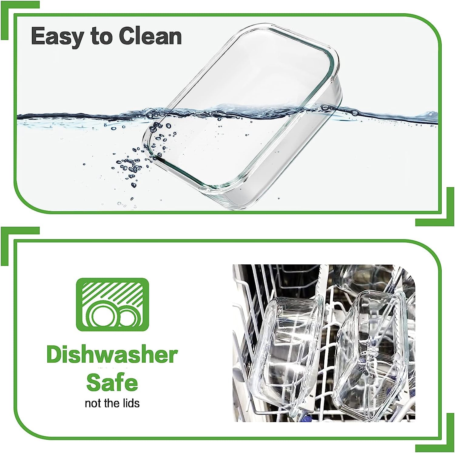 24Pc Glass Food Storage Containers with Lids, Glass Meal Prep Containers with Leak Proof Snap Lock Lids, Airtight Bento Lunch Boxes, Kitchen Storage (12 Lids & 12 Containers) - Black