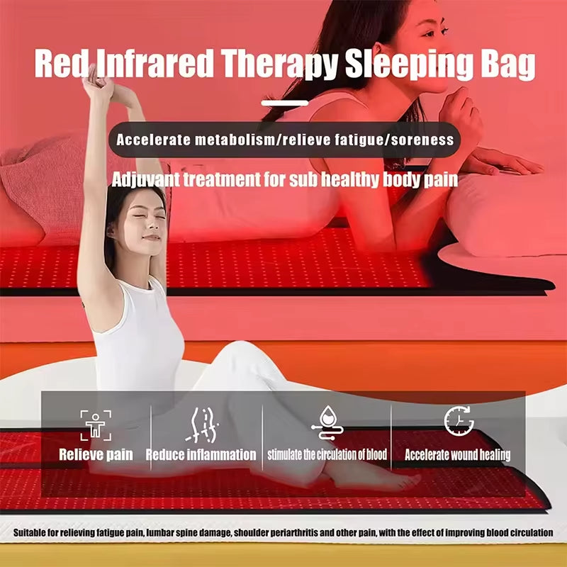 Custom Full Body Red Light Therapy Sleeping Bag with 660Nm and 850Nm LED Technology for Home Use